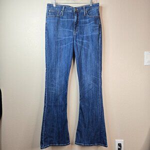 J Crew Skinny Flare Blue Jeans High Rise Flare Leg Size 30 Cotton